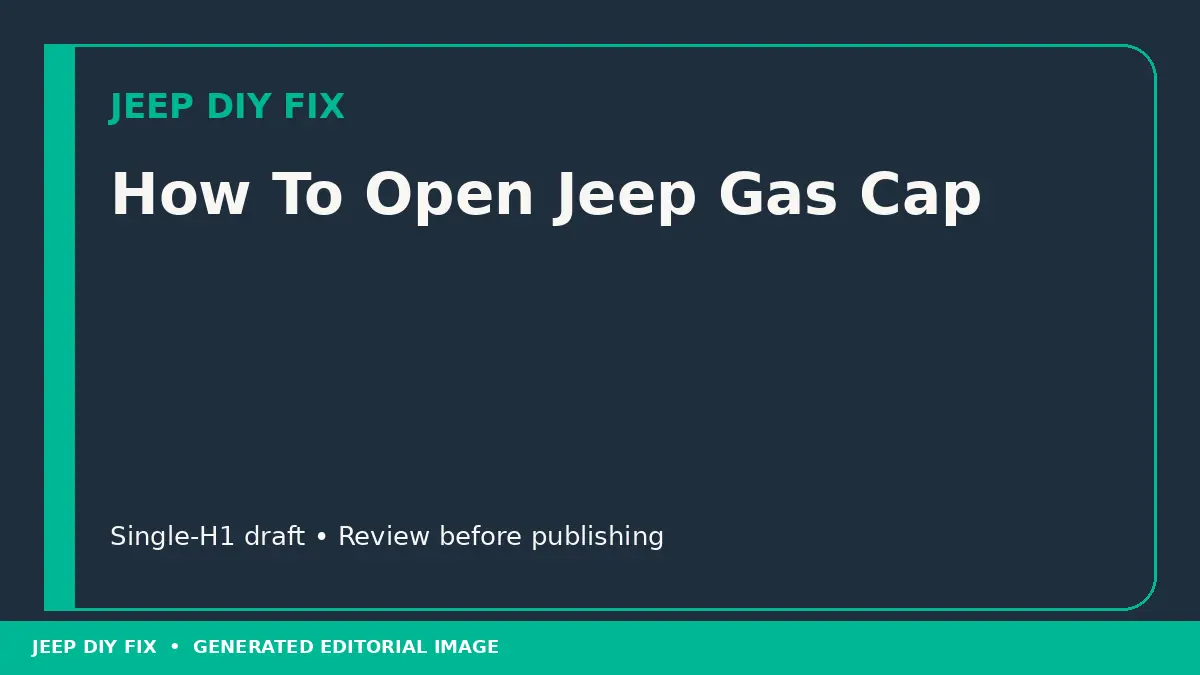 How To Open Jeep Gas Cap DIY guide