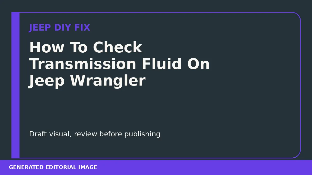 How To Check Transmission Fluid On Jeep Wrangler DIY guide
