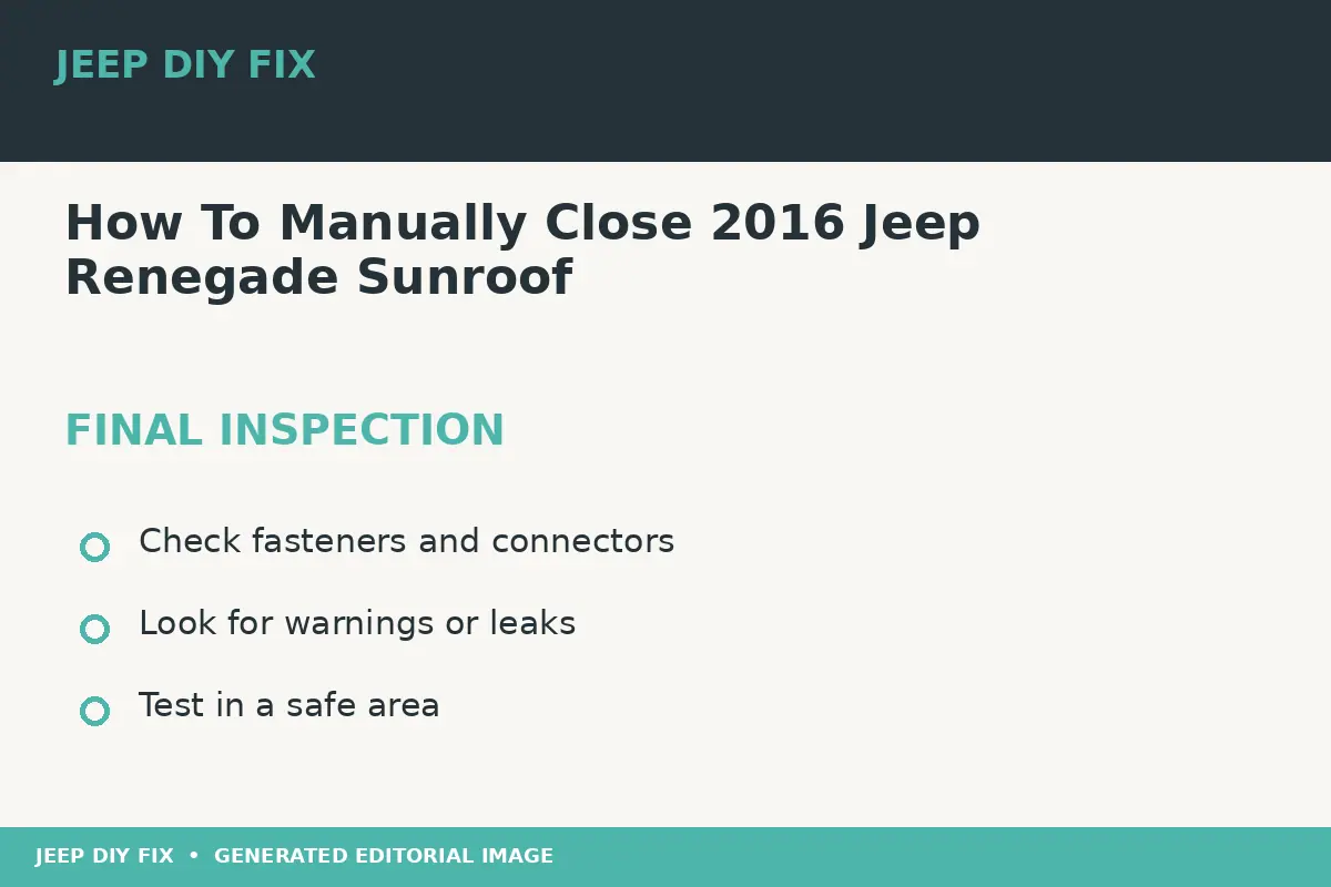 Final inspection after How To Manually Close 2016 Jeep Renegade Sunroof