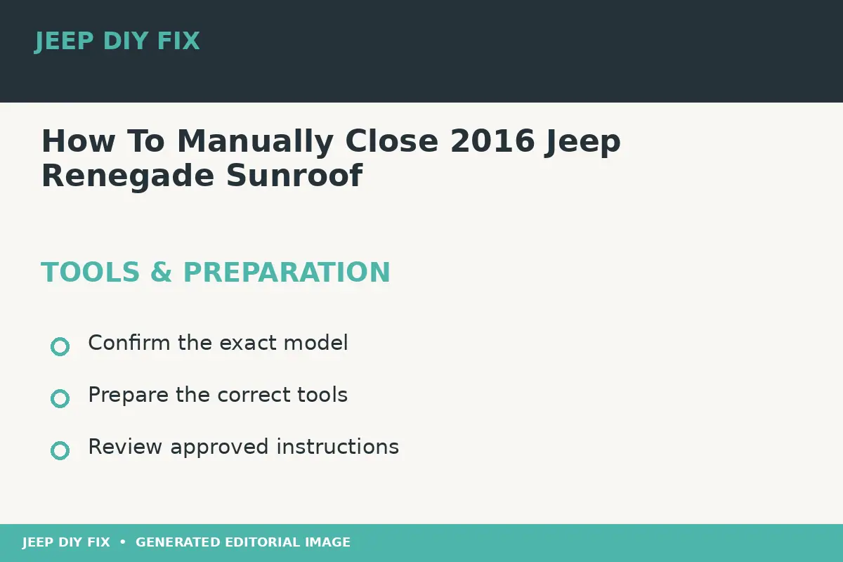 Preparing tools for How To Manually Close 2016 Jeep Renegade Sunroof
