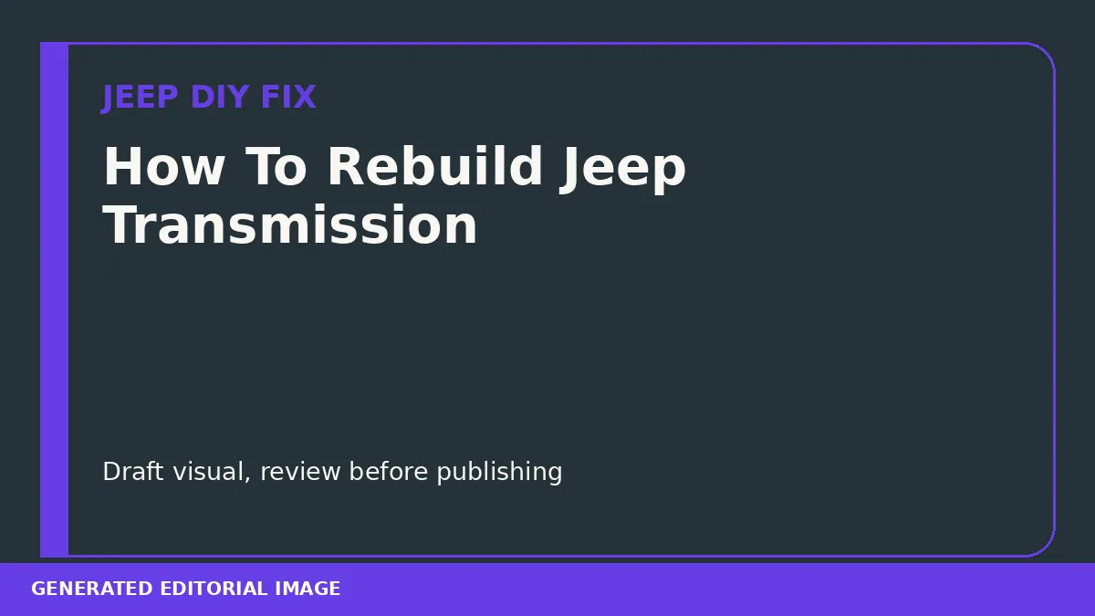 How To Rebuild Jeep Transmission DIY guide