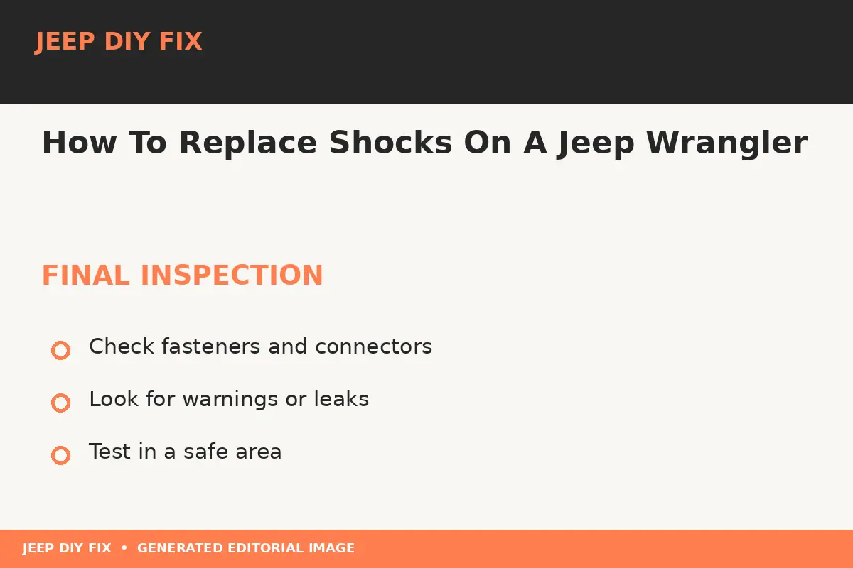Final inspection after How To Replace Shocks On A Jeep Wrangler