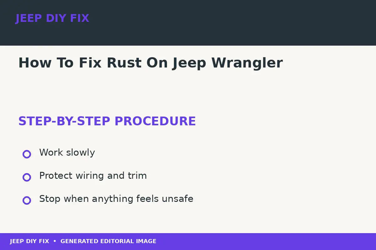 Completing the approved steps for How To Fix Rust On Jeep Wrangler