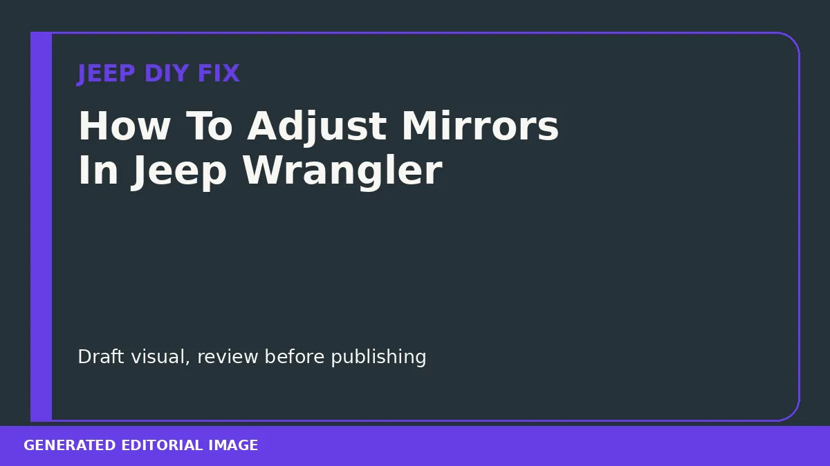 How To Adjust Mirrors In Jeep Wrangler How To Adjust Mirrors In Jeep Wrangler DIY guide