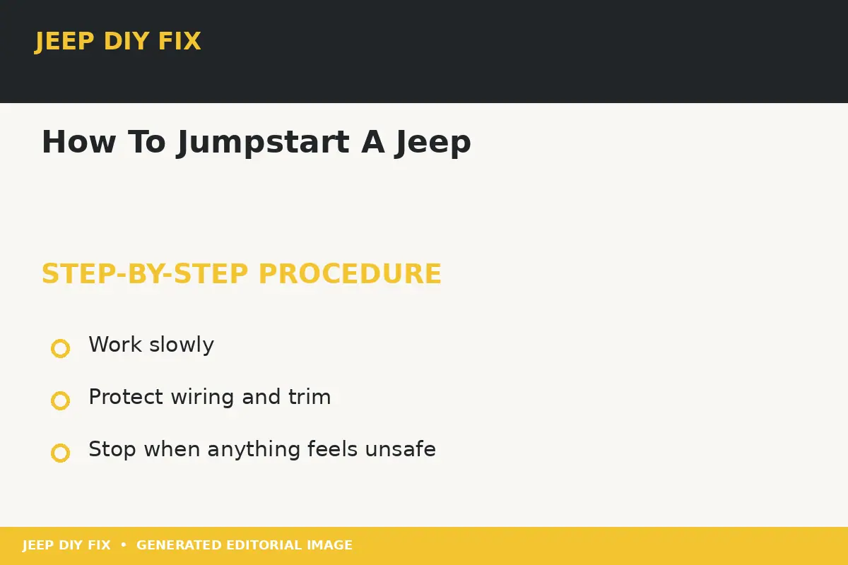 Completing the approved steps for How To Jumpstart A Jeep