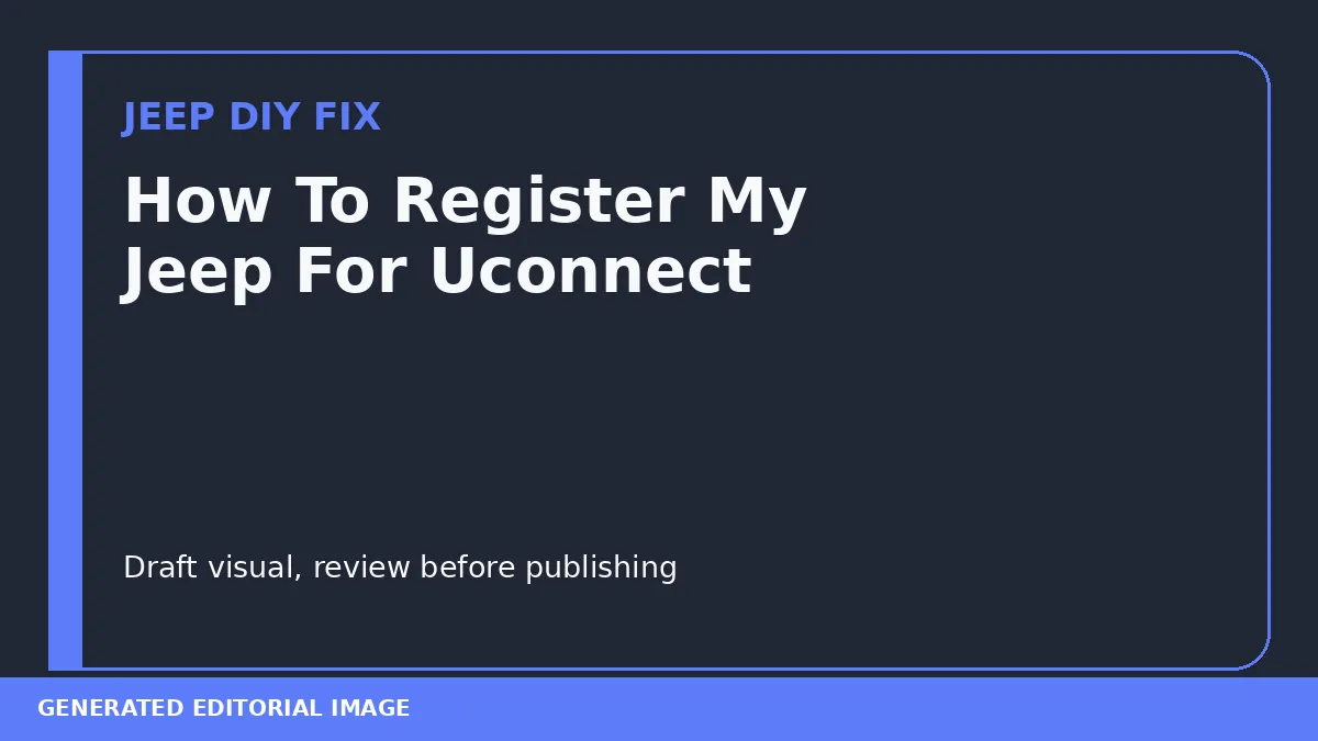 How To Register My Jeep For Uconnect DIY guide