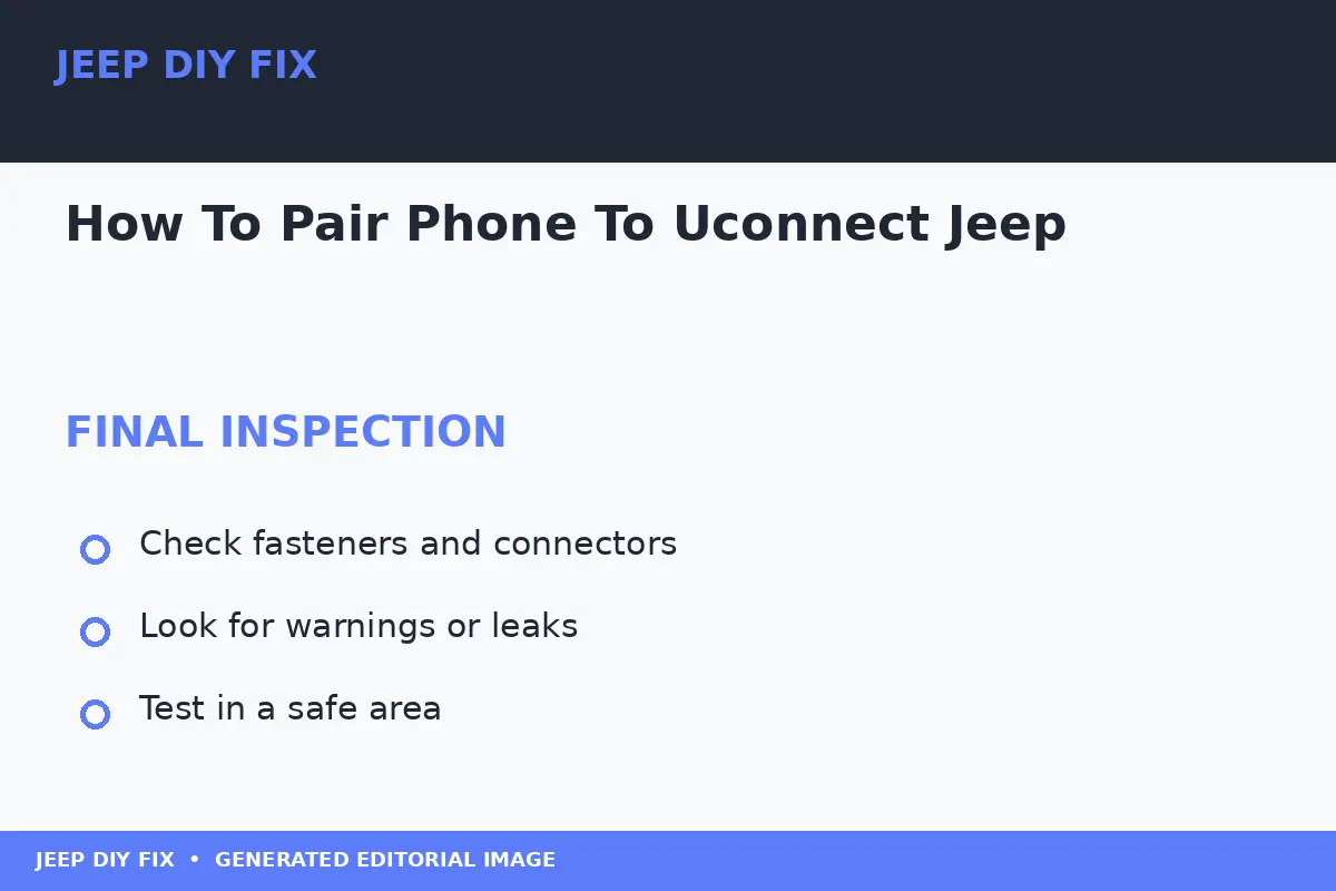 Final inspection after How To Pair Phone To Uconnect Jeep