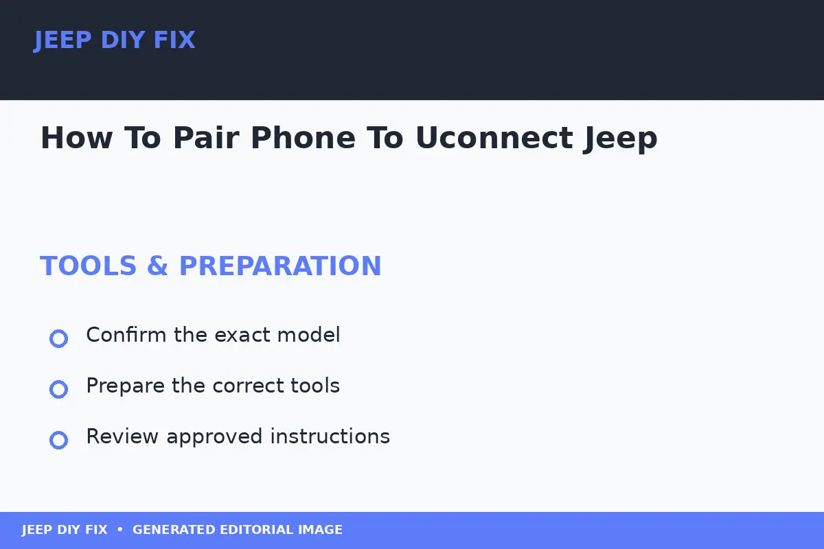 Preparing tools for How To Pair Phone To Uconnect Jeep