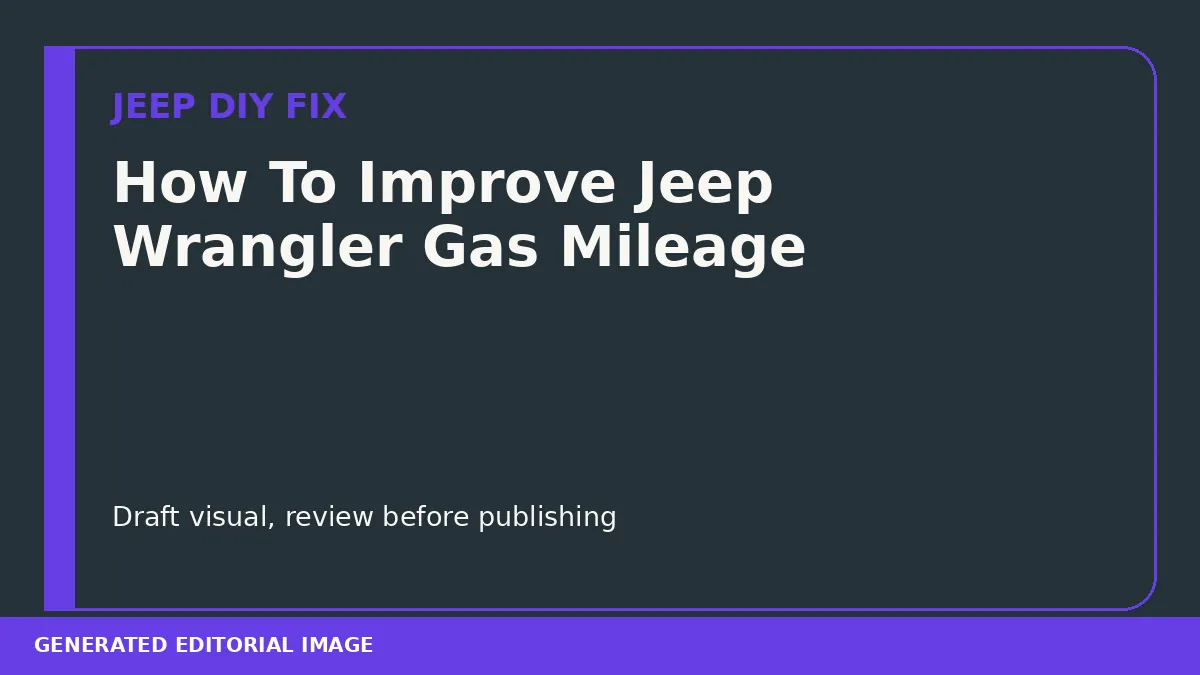 How To Improve Jeep Wrangler Gas Mileage DIY guide