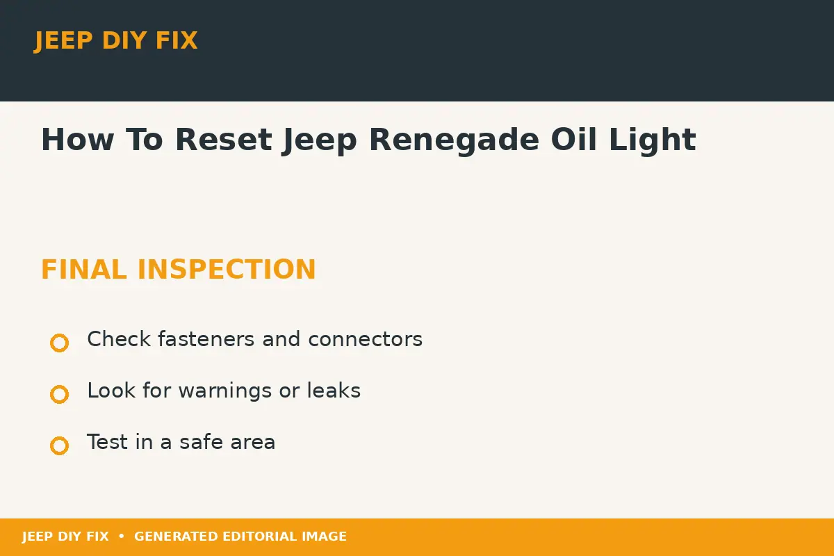 Final inspection after How To Reset Jeep Renegade Oil Light
