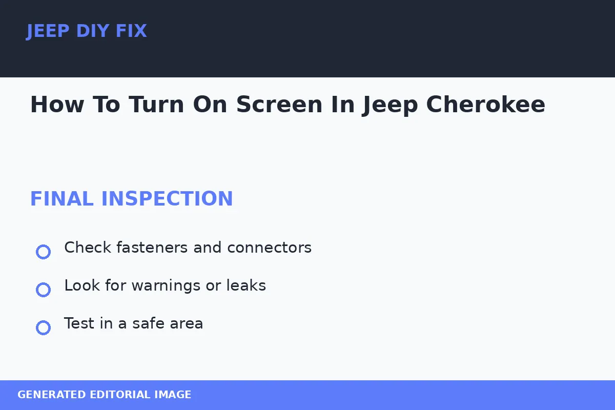 Final inspection after How To Turn On Screen In Jeep Cherokee
