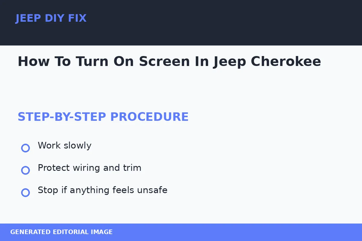 Completing the approved steps for How To Turn On Screen In Jeep Cherokee