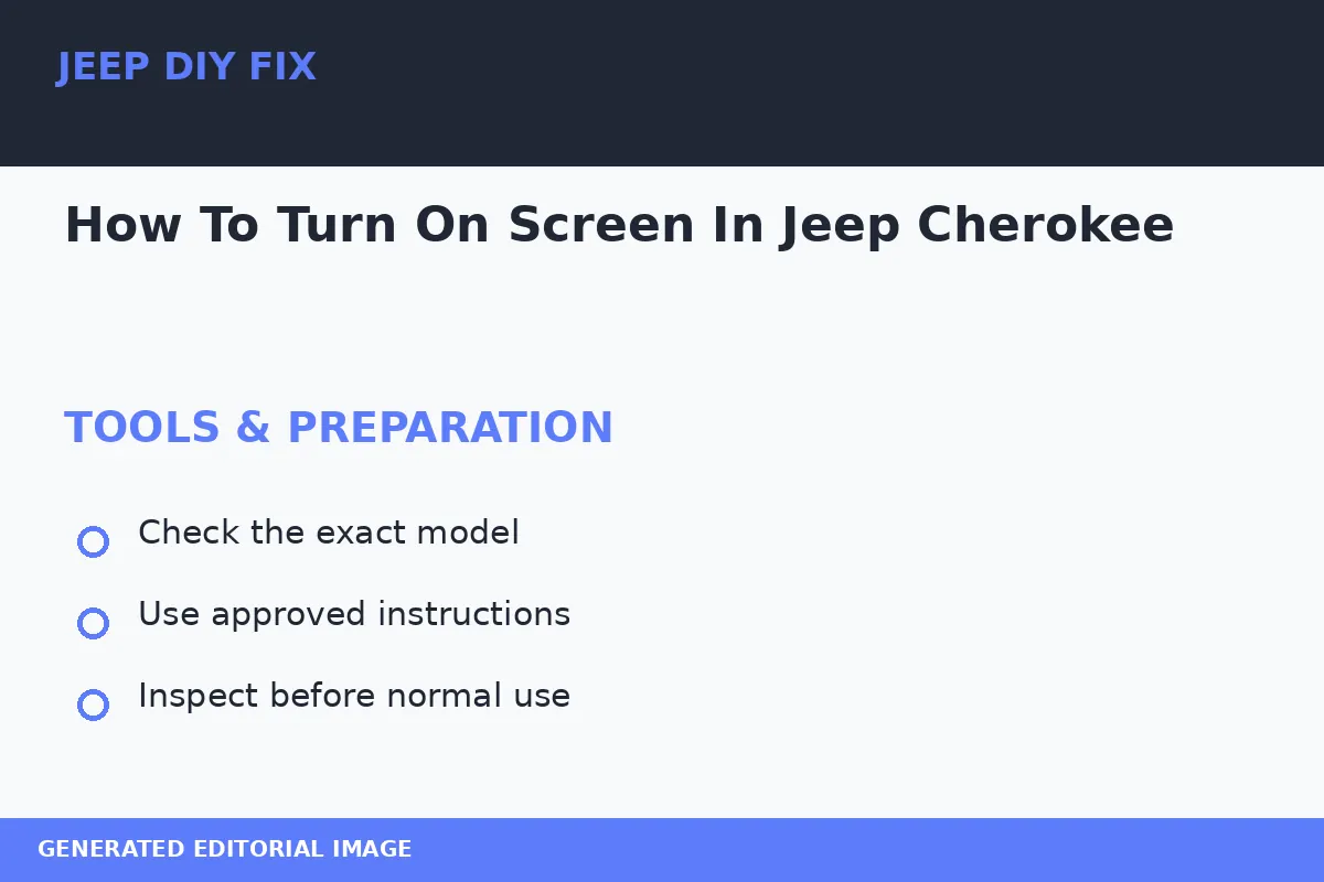 Preparing tools for How To Turn On Screen In Jeep Cherokee