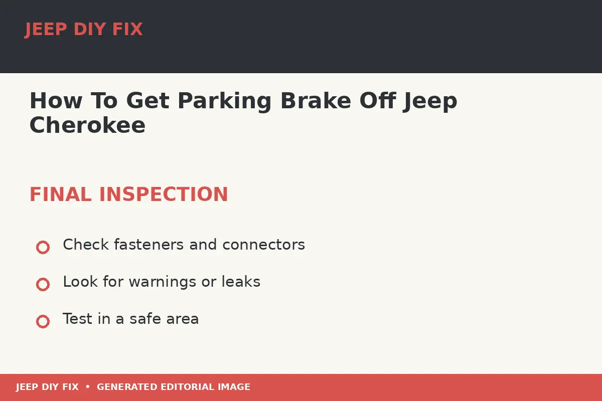 Final inspection after How To Get Parking Brake Off Jeep Cherokee