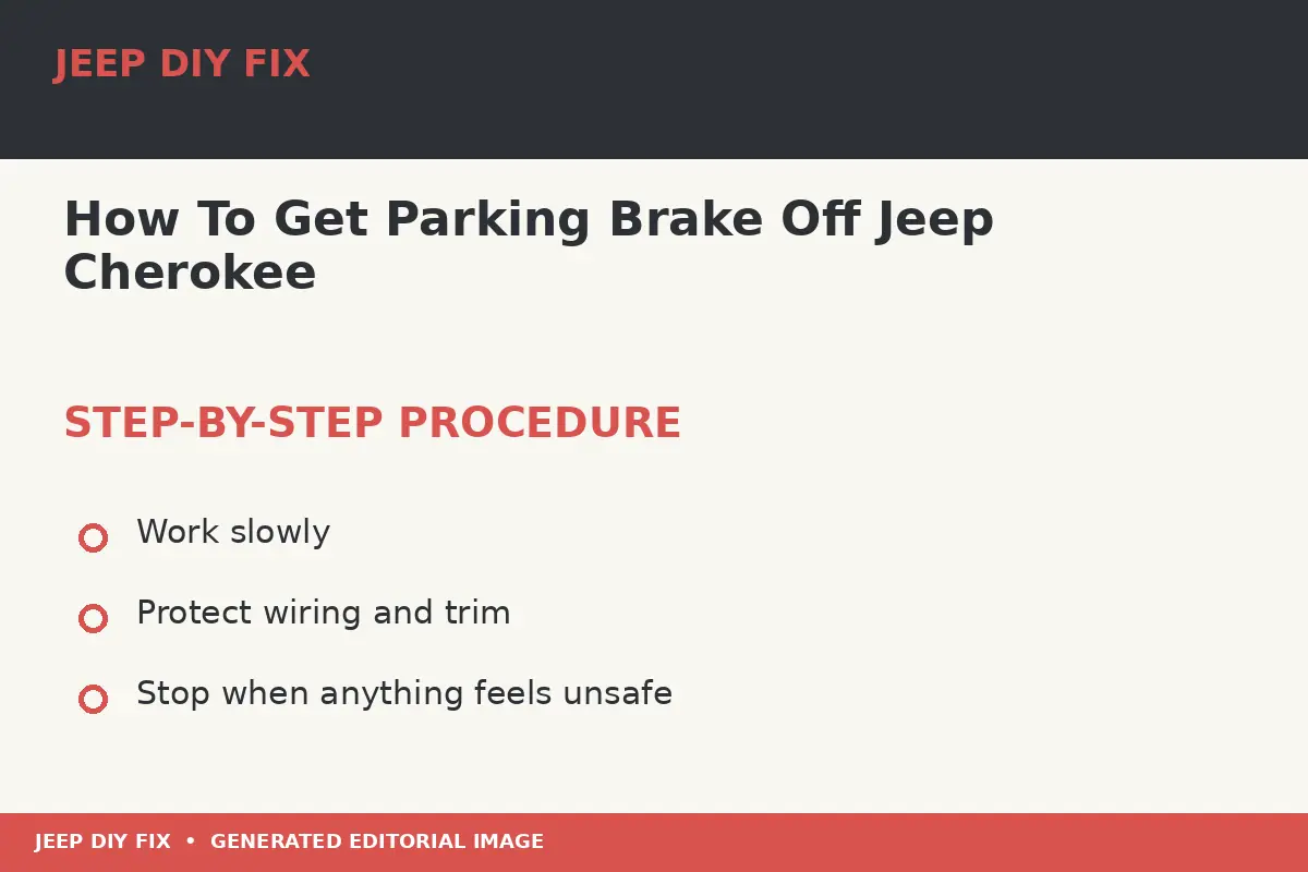 Step-by-step procedure for How To Get Parking Brake Off Jeep Cherokee