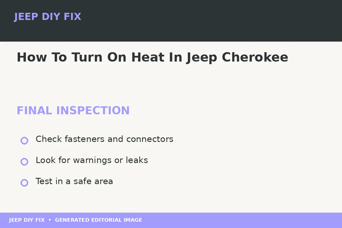 Final inspection after How To Turn On Heat In Jeep Cherokee