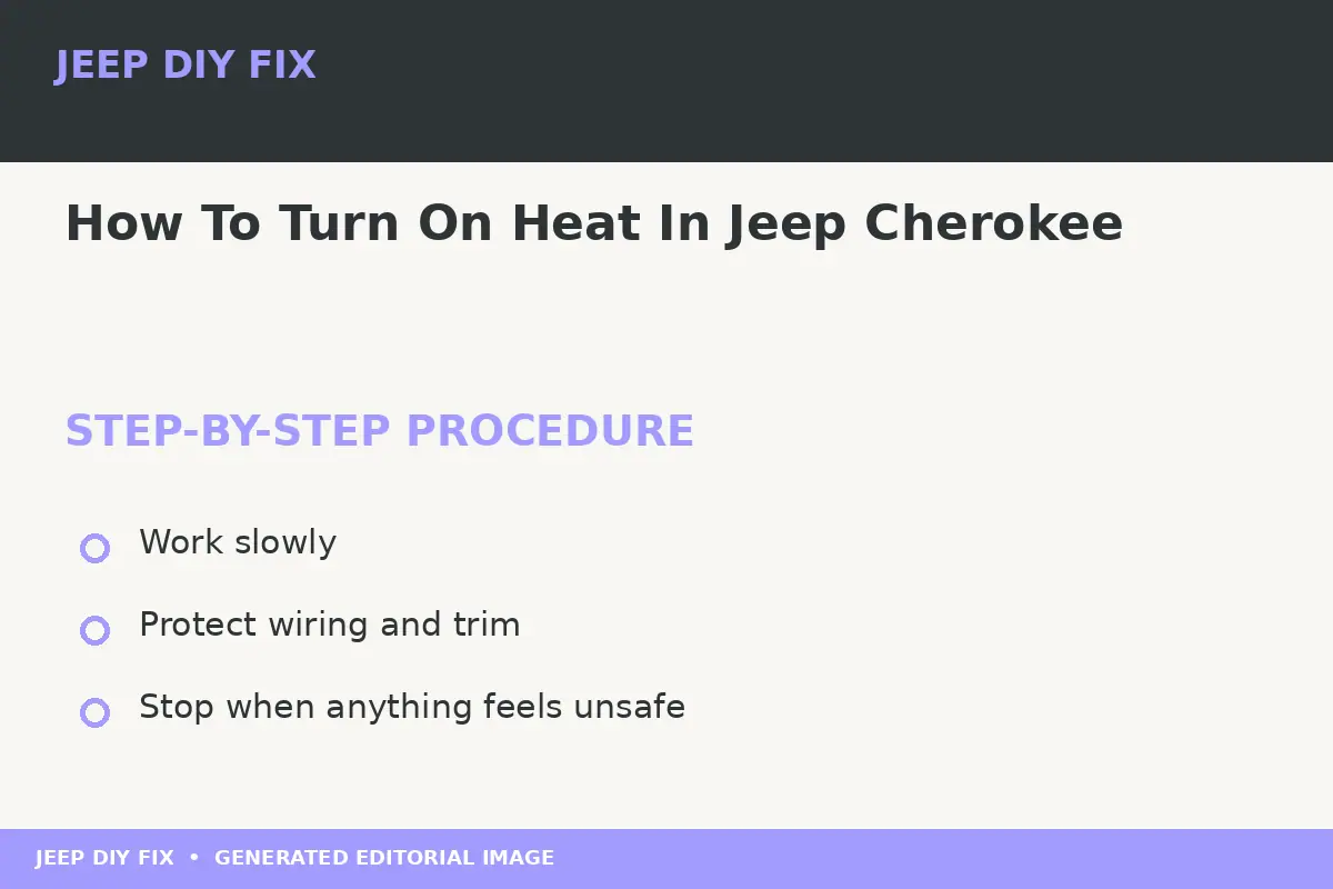 Completing the approved steps for How To Turn On Heat In Jeep Cherokee