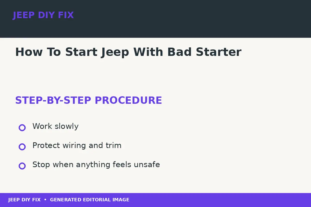 Completing the approved steps for How To Start Jeep With Bad Starter