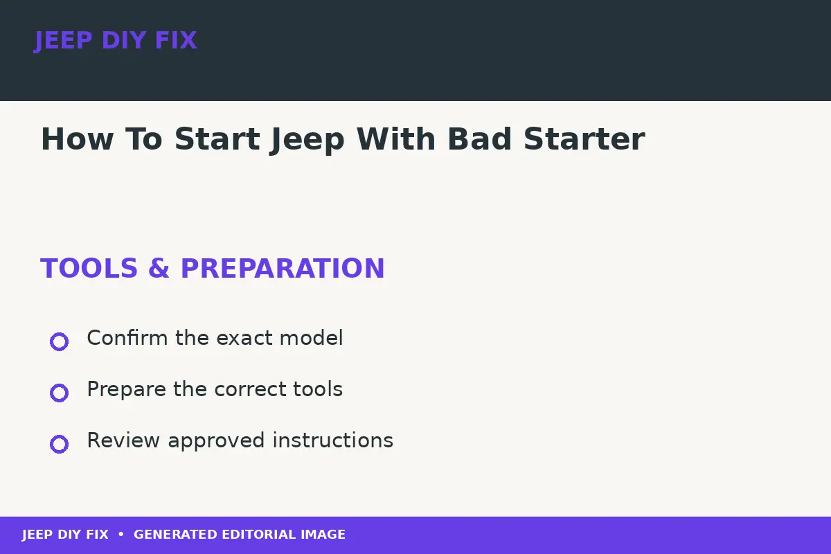 Preparing tools for How To Start Jeep With Bad Starter