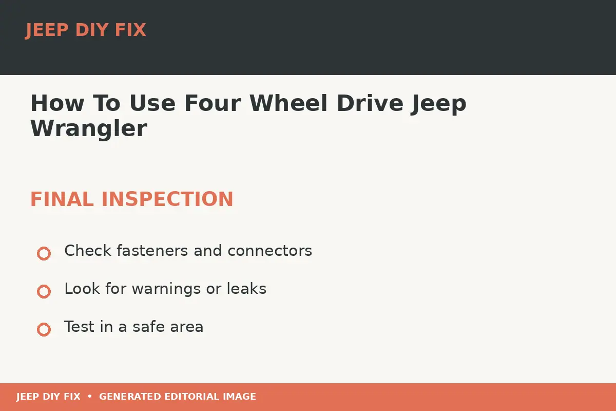 Final inspection after How To Use Four Wheel Drive Jeep Wrangler