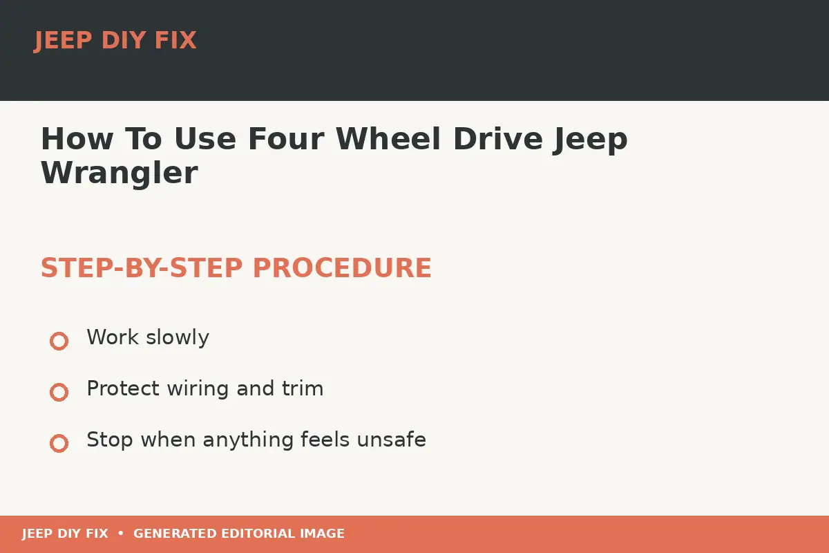 Completing the approved steps for How To Use Four Wheel Drive Jeep Wrangler