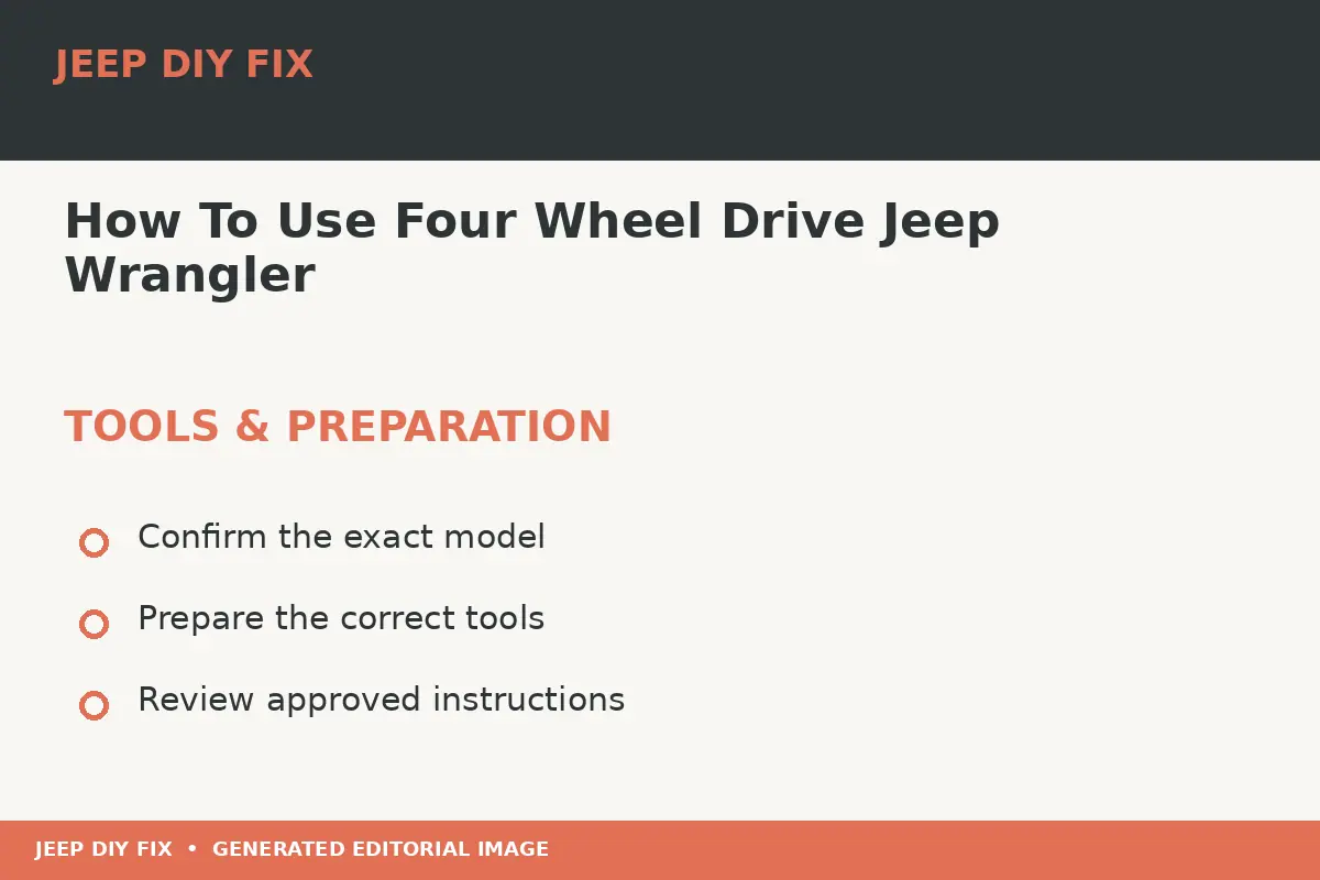 Preparing tools for How To Use Four Wheel Drive Jeep Wrangler