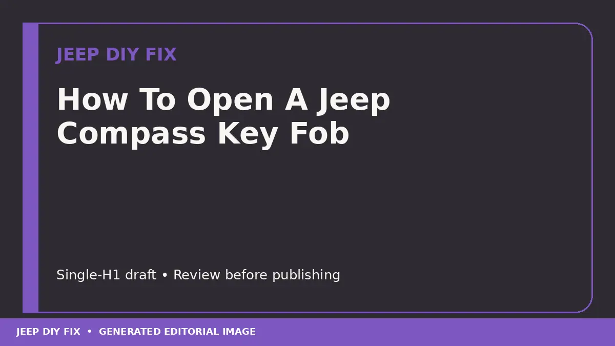 How To Open A Jeep Compass Key Fob DIY guide
