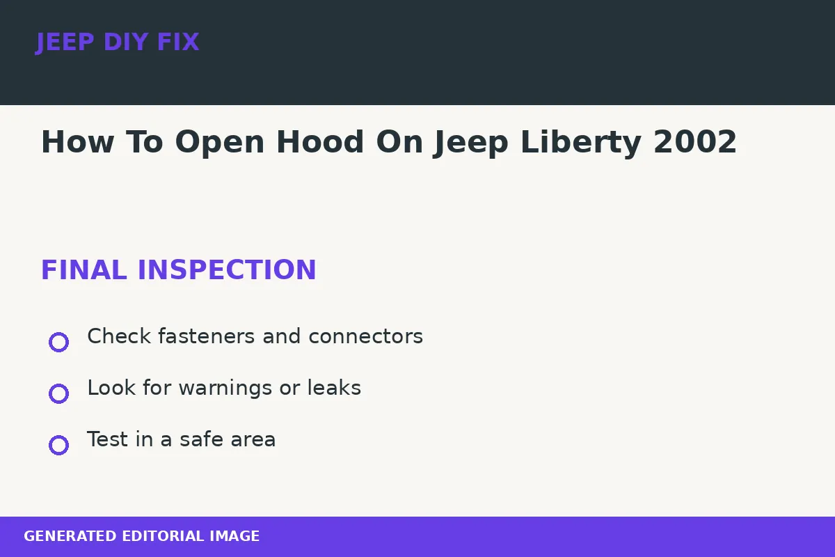 Final inspection after How To Open Hood On Jeep Liberty 2002