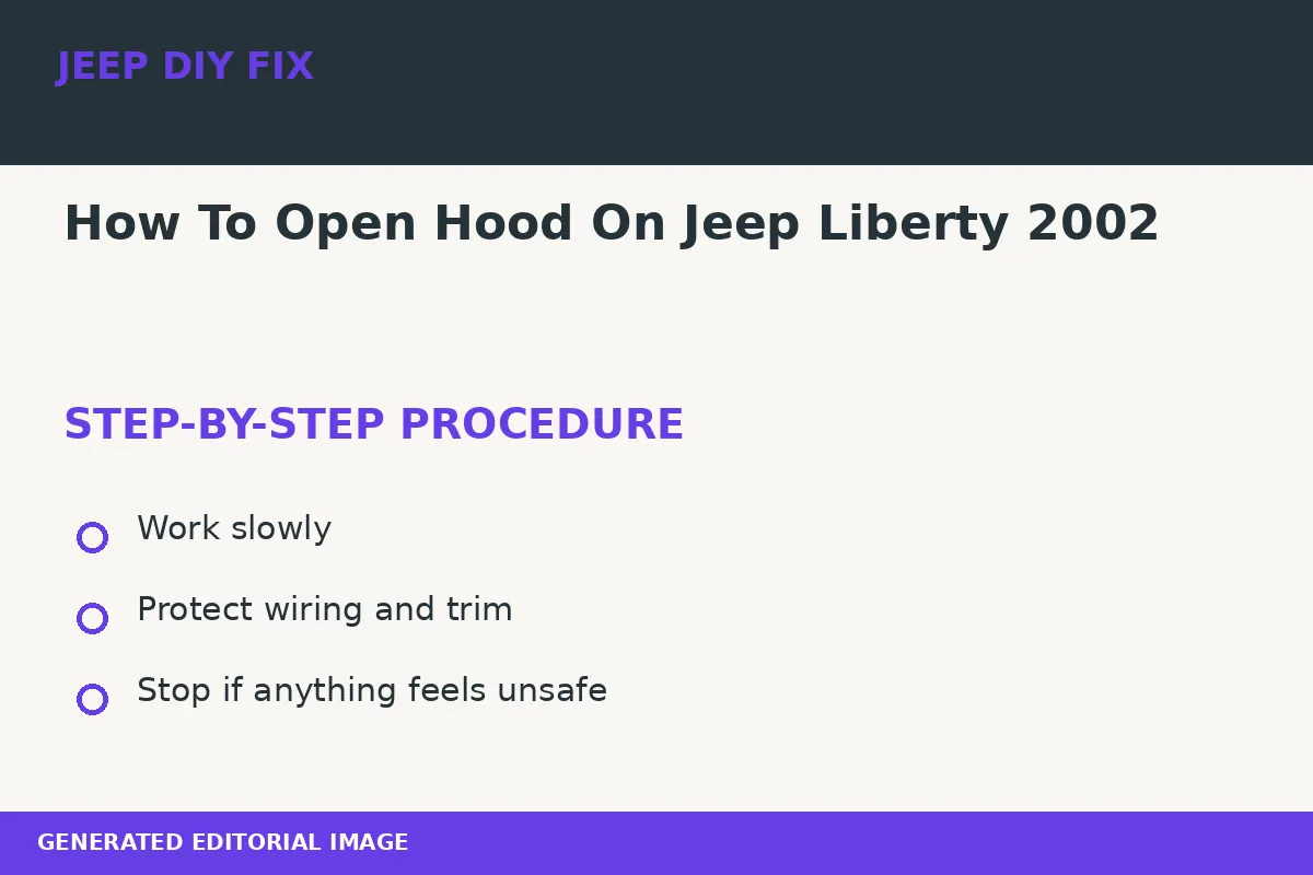 Completing the approved steps for How To Open Hood On Jeep Liberty 2002