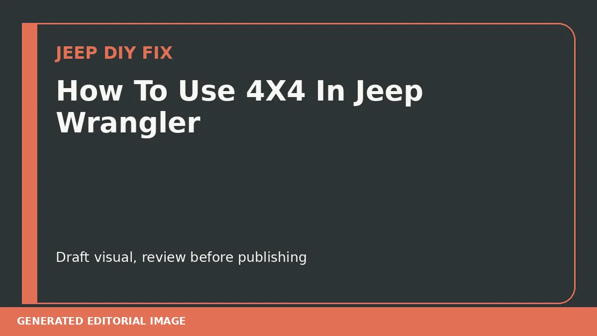 How To Use 4X4 In Jeep Wrangler DIY guide