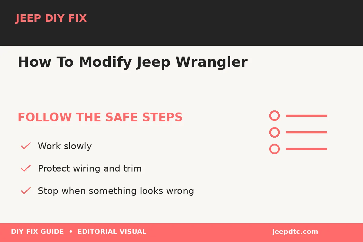 Step-by-step procedure for How To Modify Jeep Wrangler