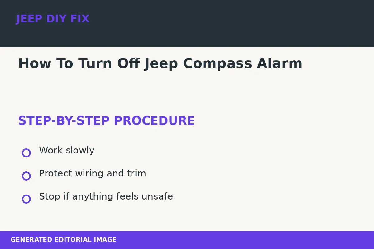 Step-by-step procedure for How To Turn Off Jeep Compass Alarm