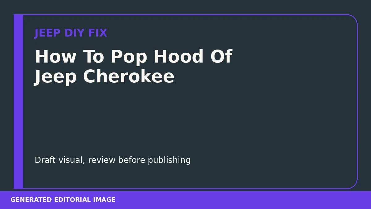How To Pop Hood Of Jeep Cherokee DIY guide