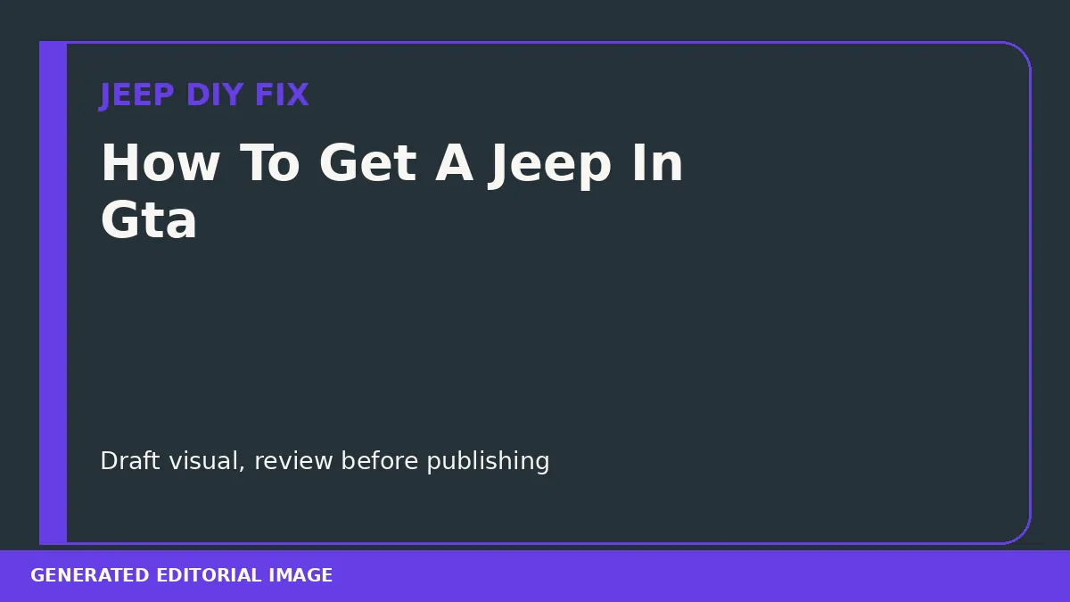 How To Get A Jeep In Gta DIY guide