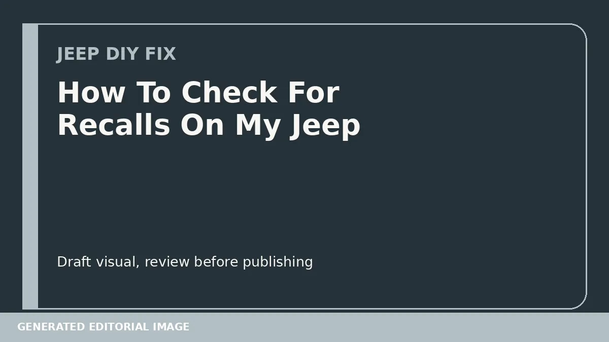 How To Check For Recalls On My Jeep DIY guide