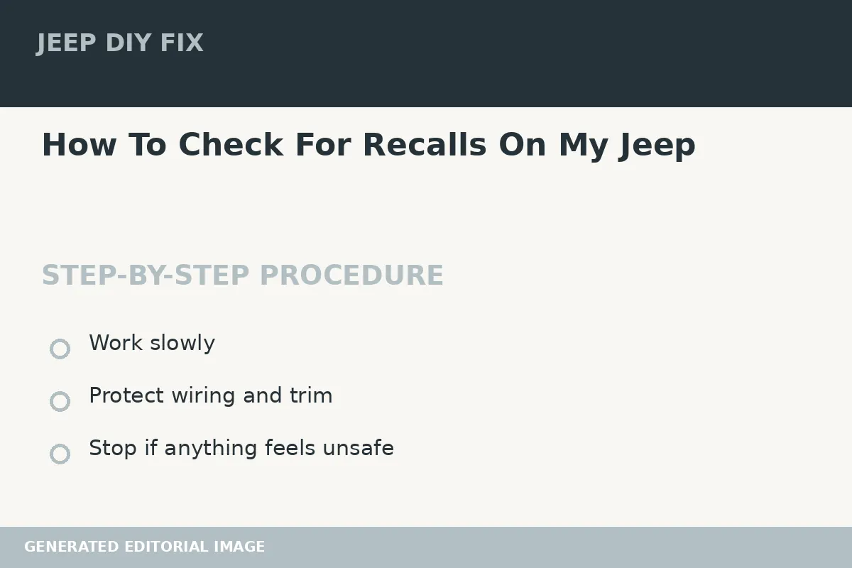 Completing the approved steps for How To Check For Recalls On My Jeep