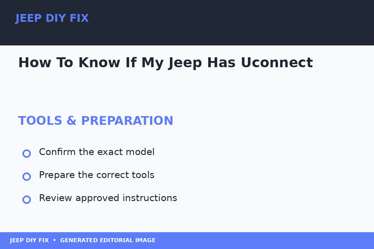 Preparing tools for How To Know If My Jeep Has Uconnect