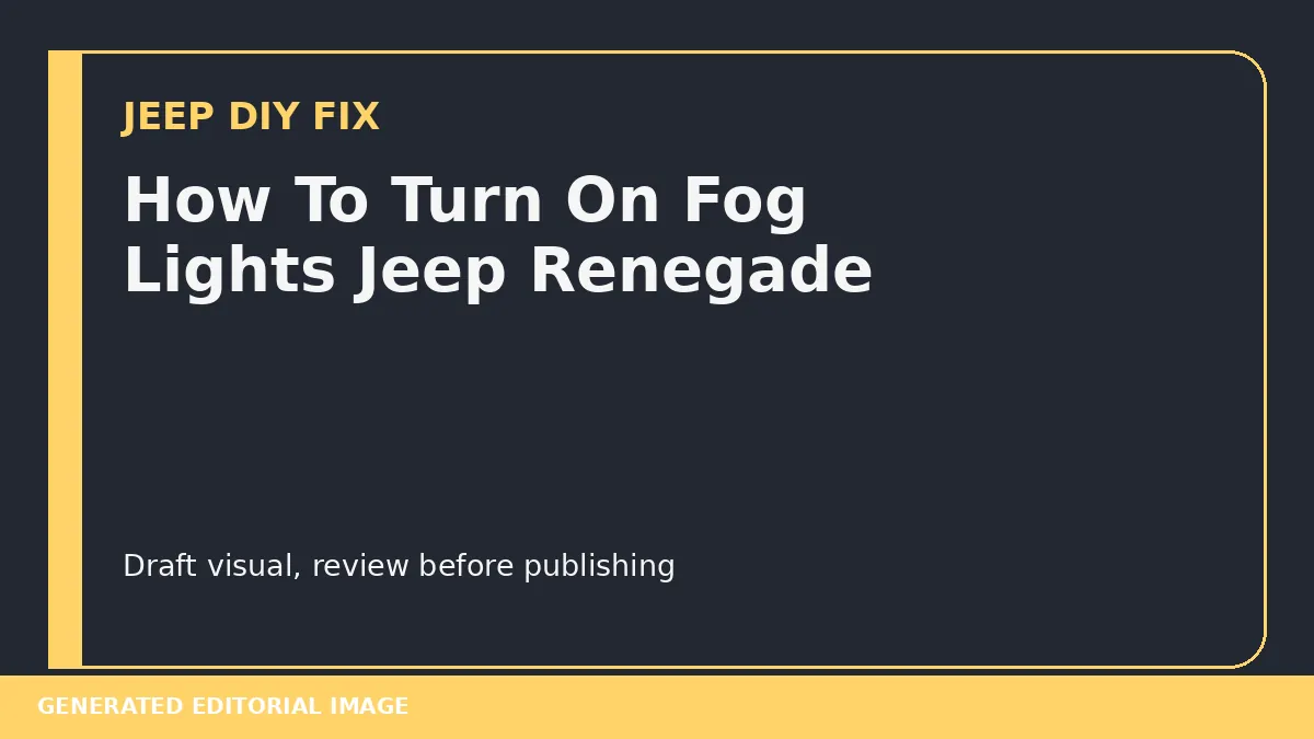 How To Turn On Fog Lights Jeep Renegade DIY guide