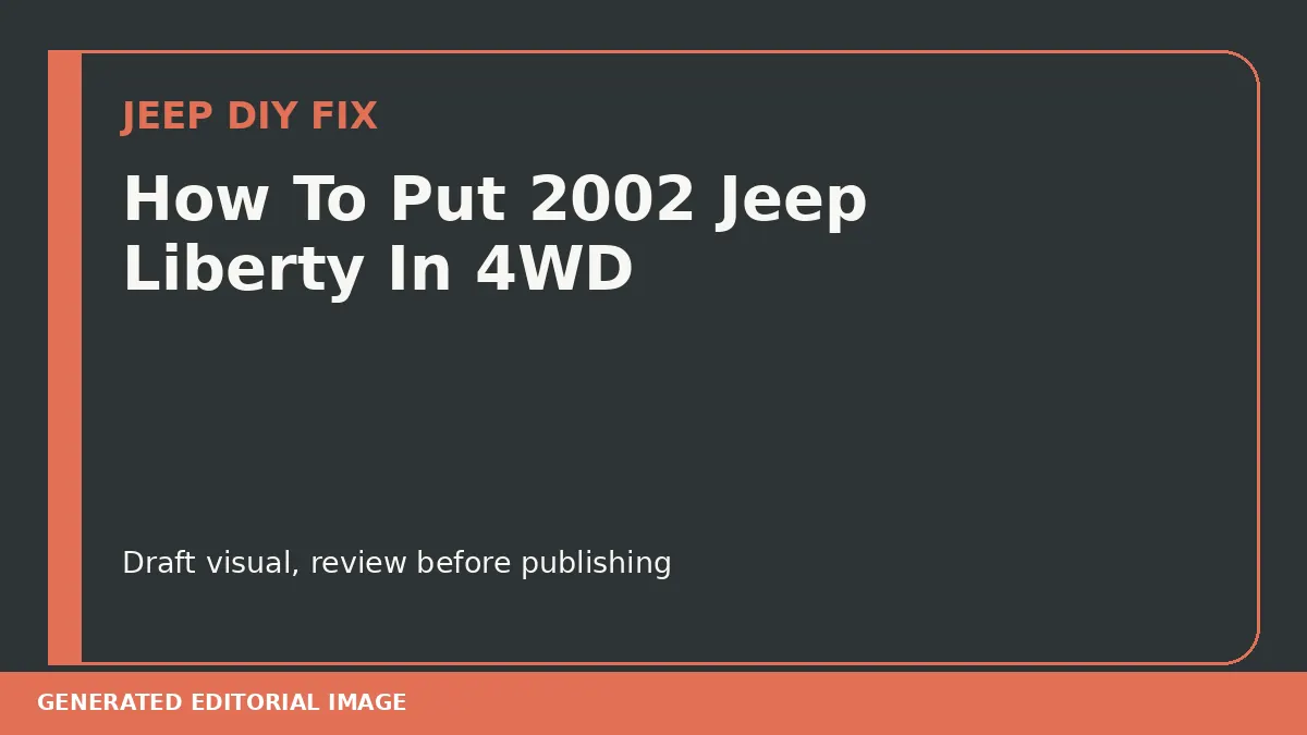 How To Put 2002 Jeep Liberty In 4WD DIY guide