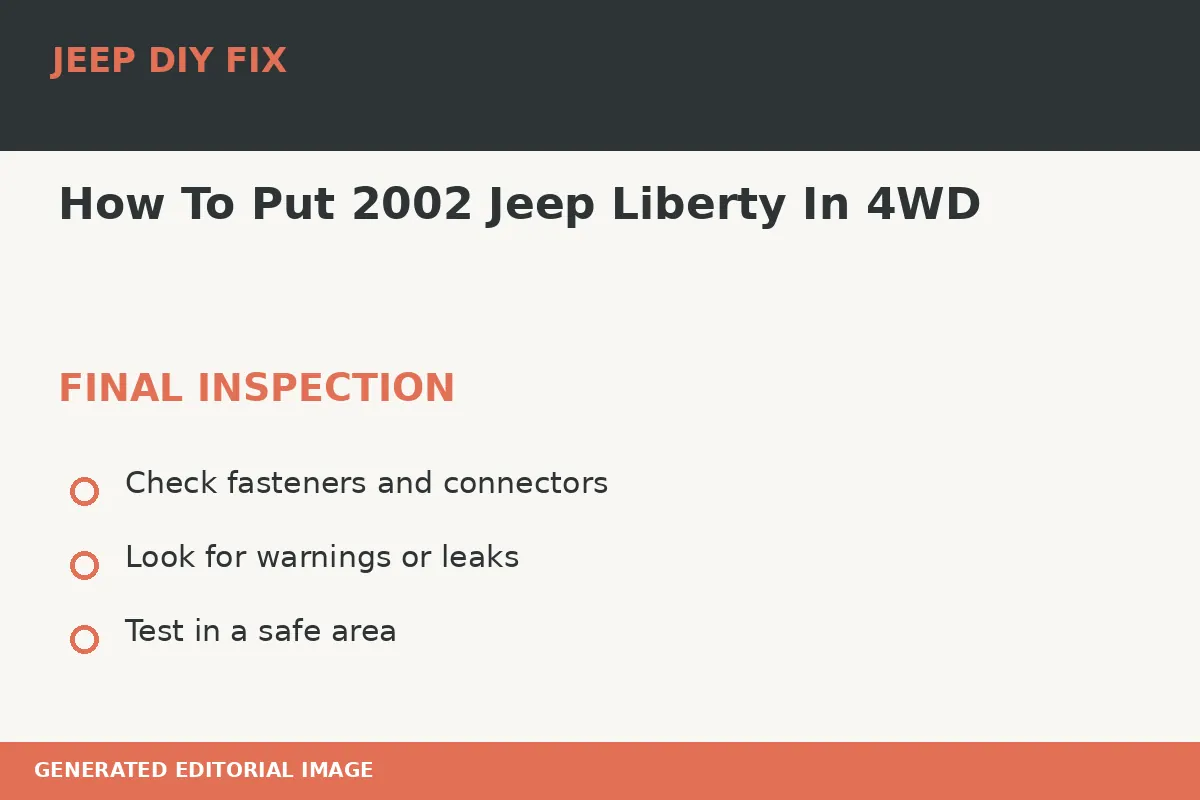 Final inspection after How To Put 2002 Jeep Liberty In 4WD