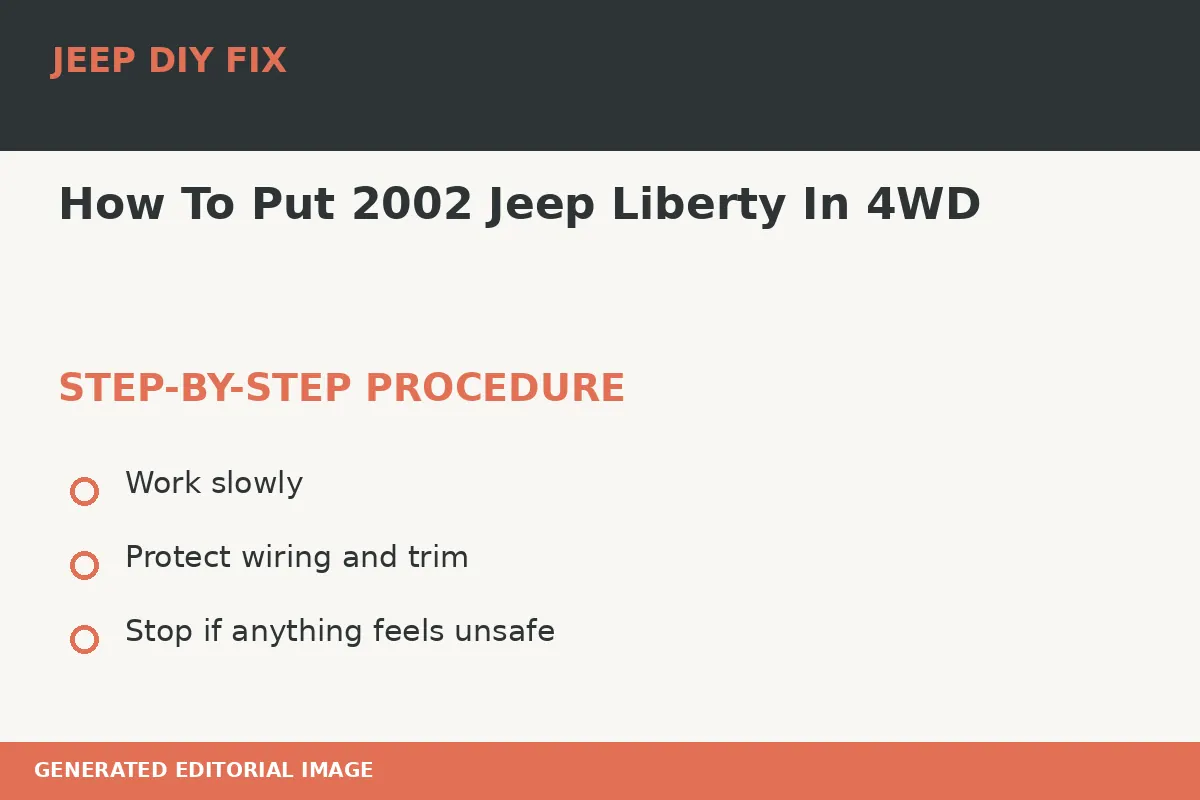 Completing the approved steps for How To Put 2002 Jeep Liberty In 4WD