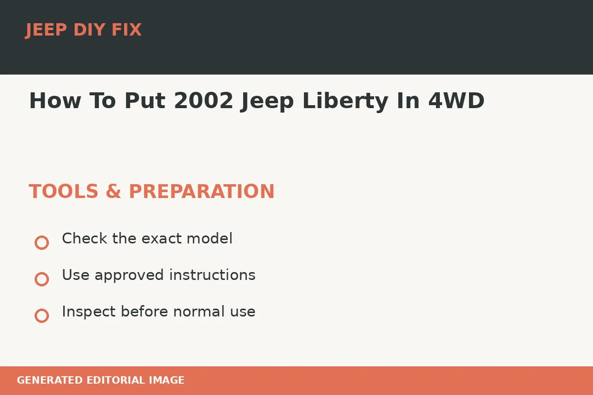 Preparing tools for How To Put 2002 Jeep Liberty In 4WD