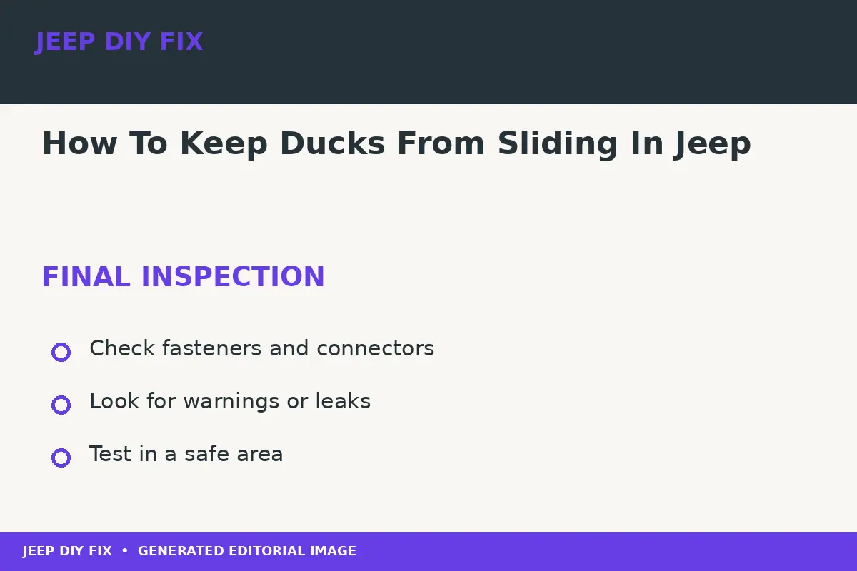 Final inspection after How To Keep Ducks From Sliding In Jeep