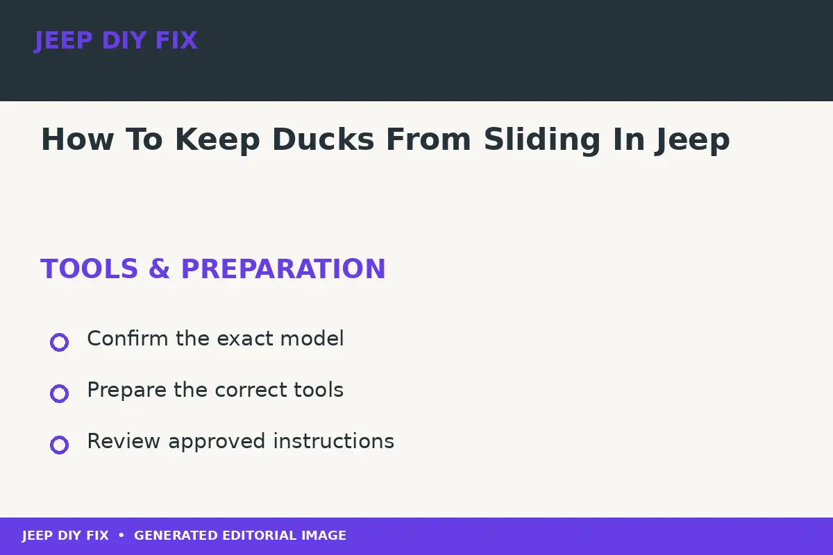 Preparing tools for How To Keep Ducks From Sliding In Jeep