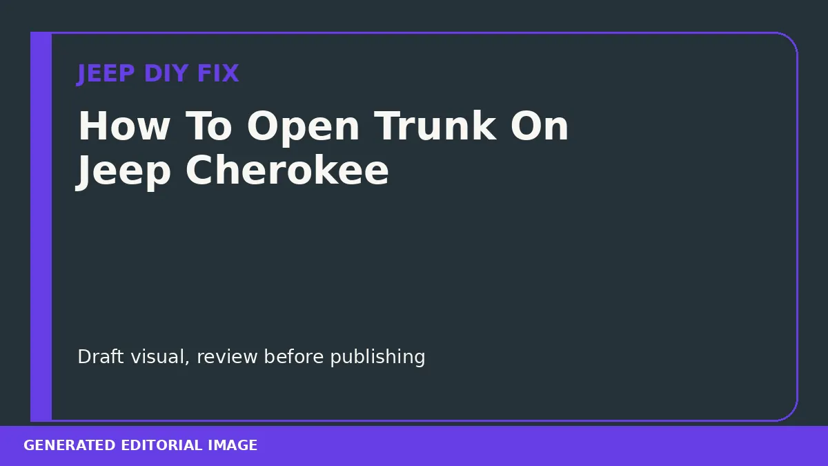 How To Open Trunk On Jeep Cherokee: Quick and Easy Guide How To Open Trunk On Jeep Cherokee DIY guide