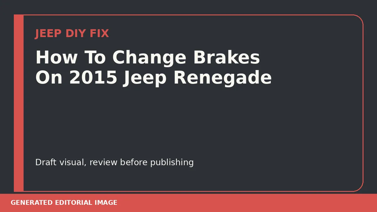 How To Change Brakes On 2015 Jeep Renegade DIY guide