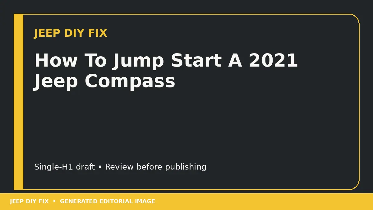 How To Jump Start A 2021 Jeep Compass DIY guide
