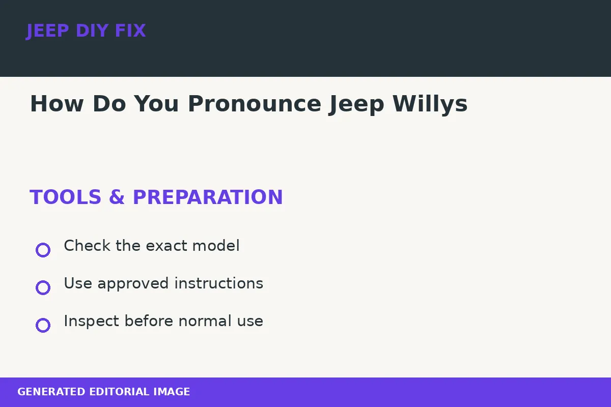 Preparing tools for How Do You Pronounce Jeep Willys