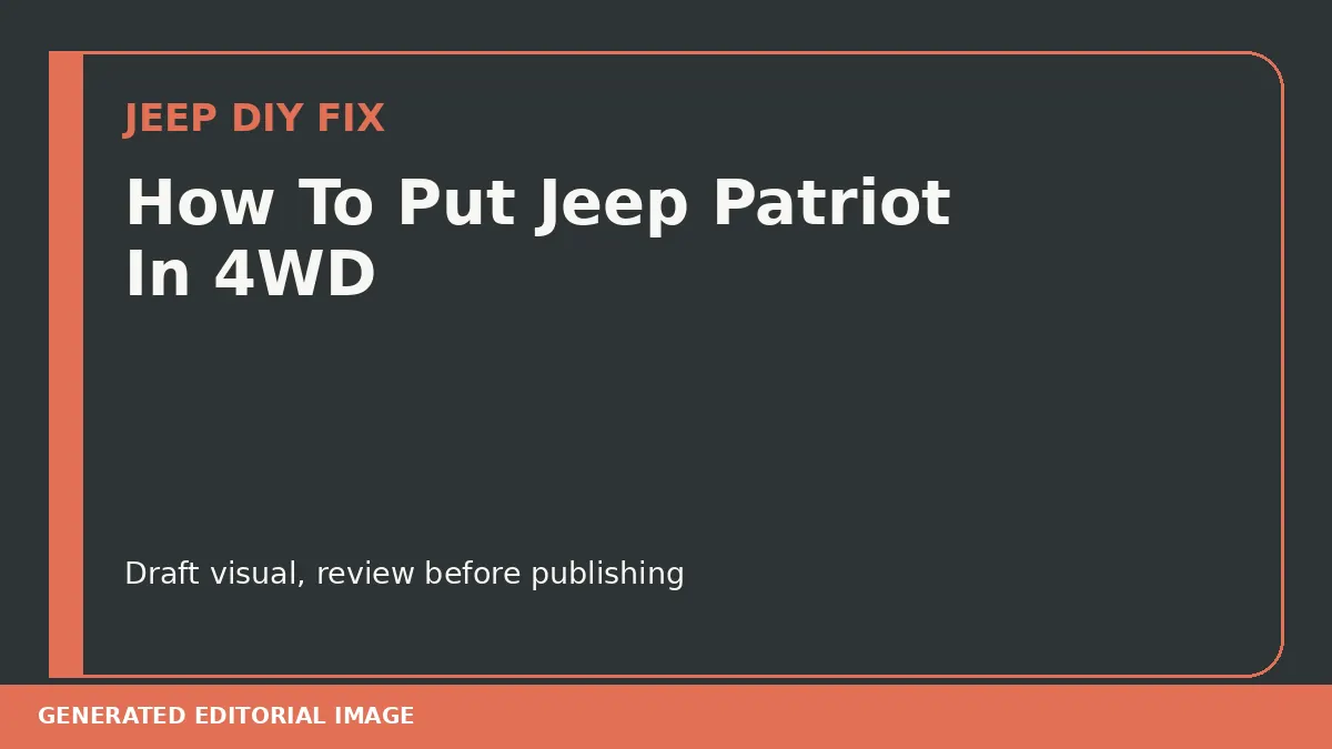 How To Put Jeep Patriot In 4WD DIY guide