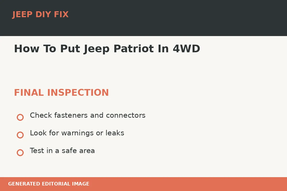 Final inspection after How To Put Jeep Patriot In 4WD